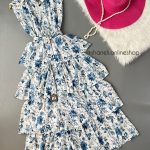 ساحلی حلقه ای یقه دار با دامن چین چینی