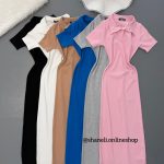 ماکسی یقه شکاری استین کوتاه