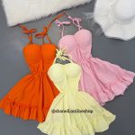 پیراهن کوتاه عروسکی کاپدار