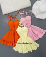 پیراهن کوتاه عروسکی کاپدار