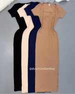 ماکسی یقه خشتی استین کوتاه - Image 3