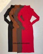 ماکسی یقه اسکی فینگردار پنبه